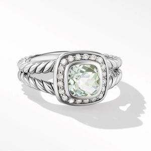 David Yurman Petite Albion Prasiolite ring.  Size 5.  Very good condition.